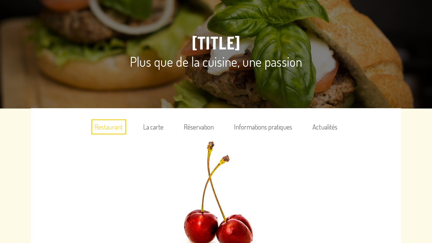 Plantilla para la creación de páginas web sobre Restaurant